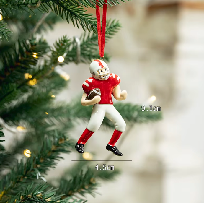Personalized American Football Player Ornament | Custom Sports Ornament