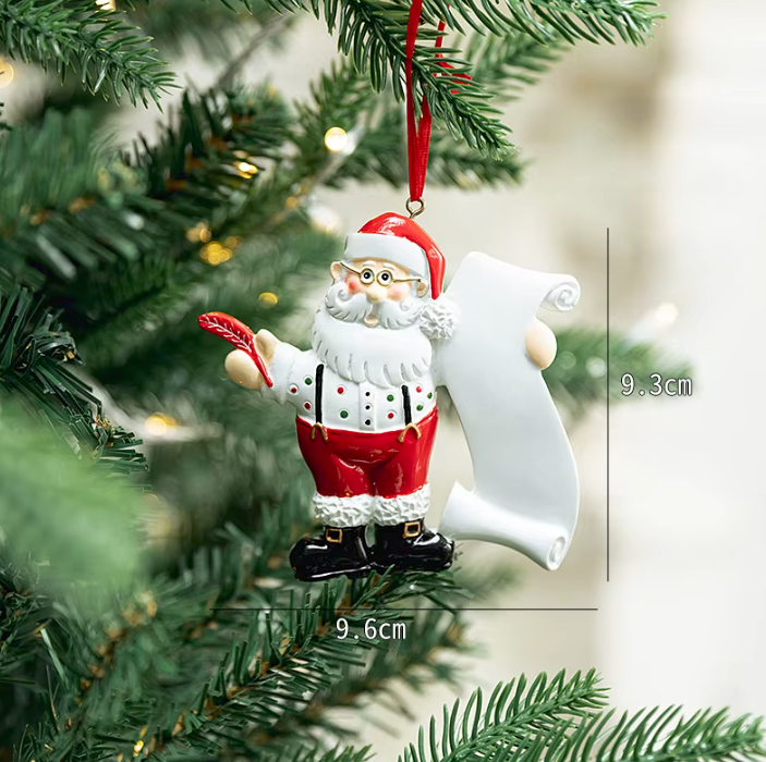 Personalized Santa with List Ornament | Custom Family Names