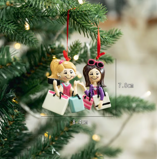 Personalized Holiday Shopping Friends Ornament | Best Friends Gift