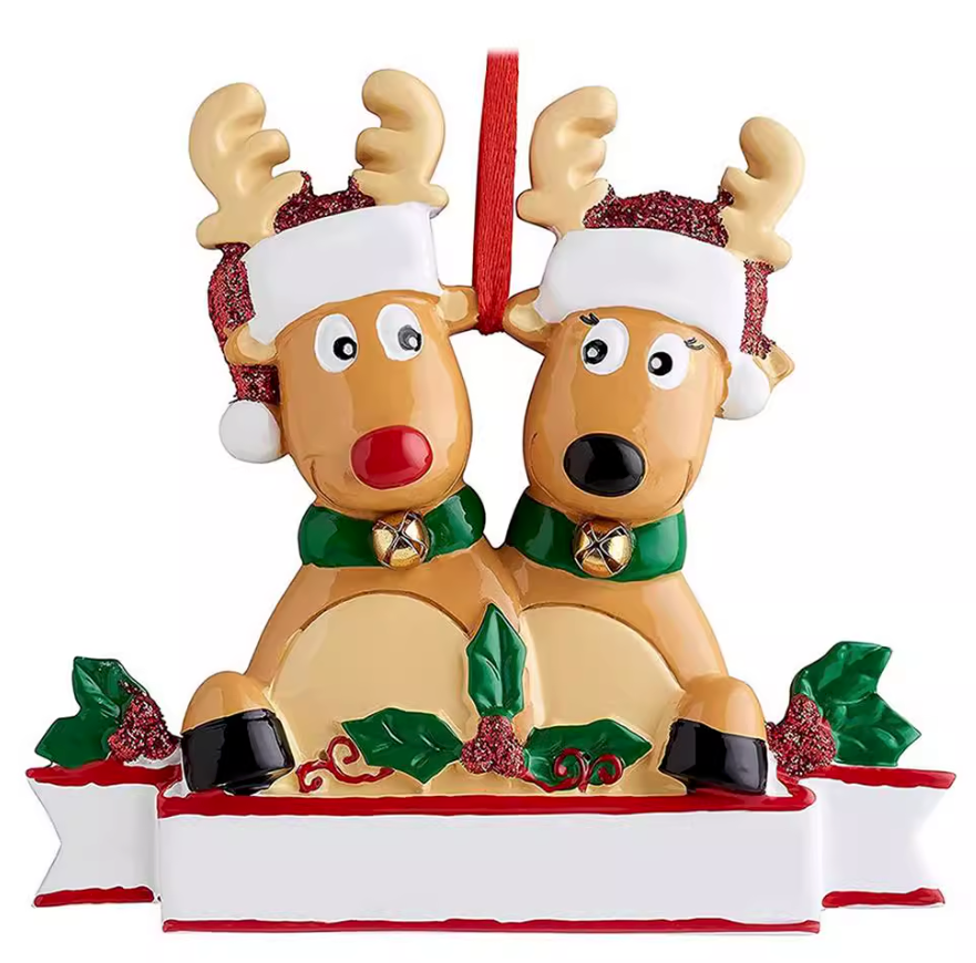 🎄 Pre-Order | Personalized Reindeer Family Ornament – Custom Christmas Tree Decoration (2–8 Reindeer)